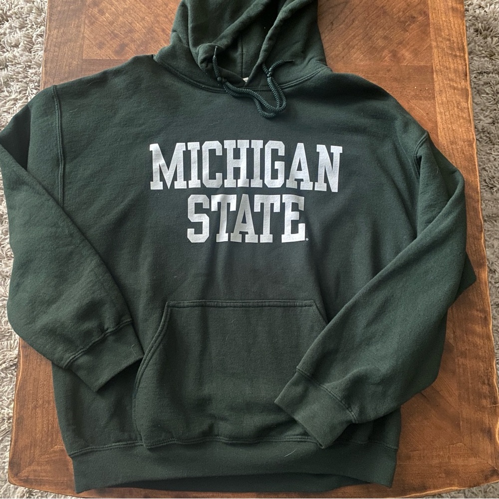 Michigan State Dark Green Collegiate Sweater Bold Letter L